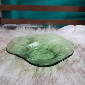 Elegant Green Glass Art Bowl